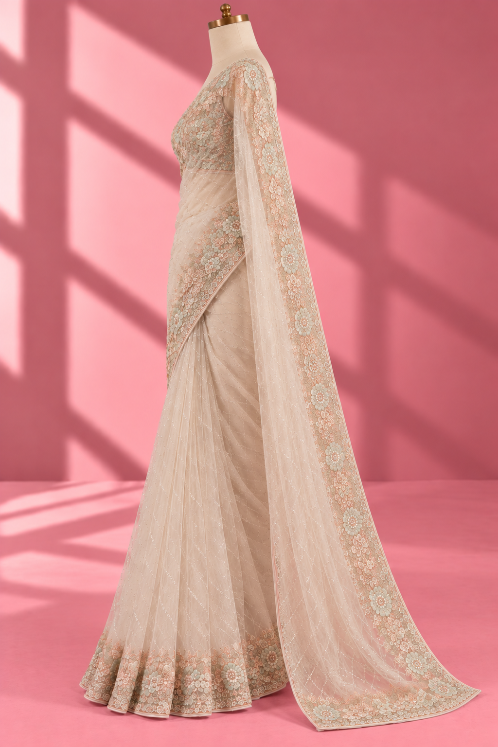 Chandrika Jaal Ivory Net Saree