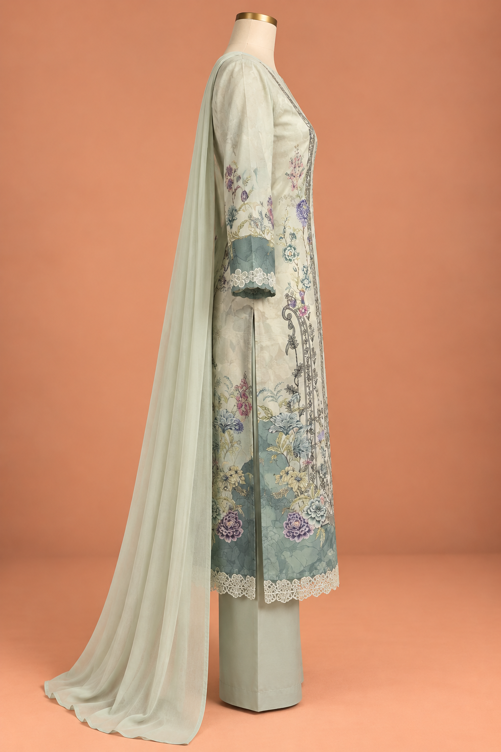 Ivory Botanical Elegance Suit Set