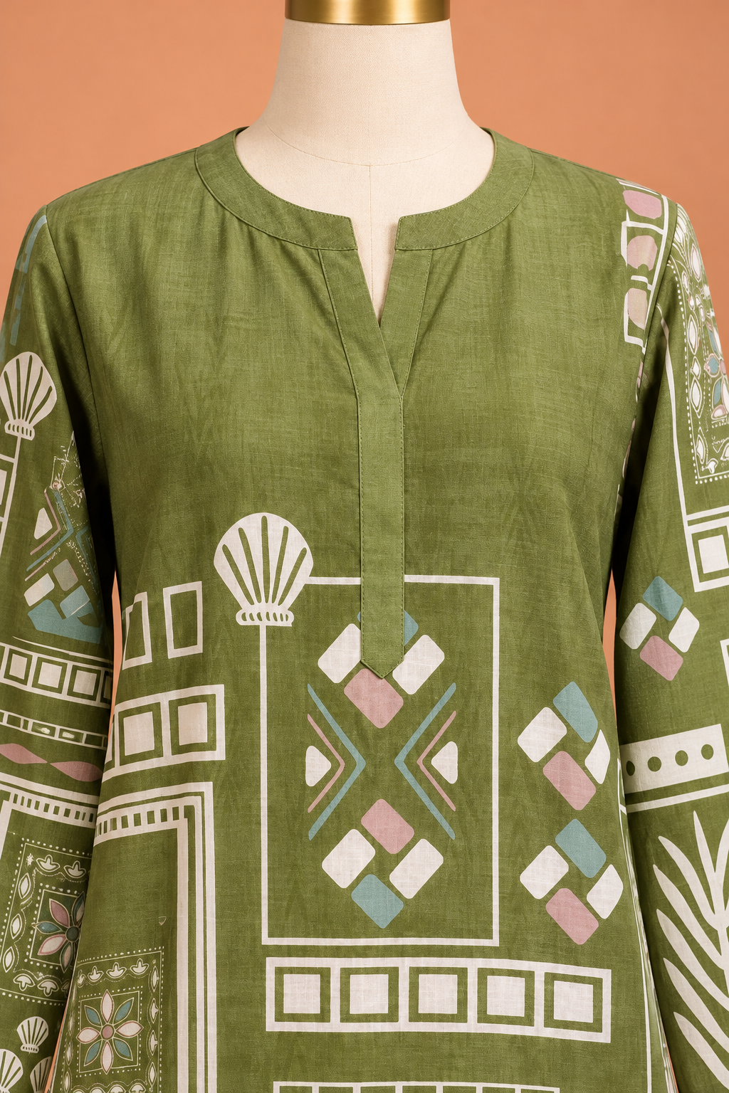 Moss Geometric Print Co-ord Set
