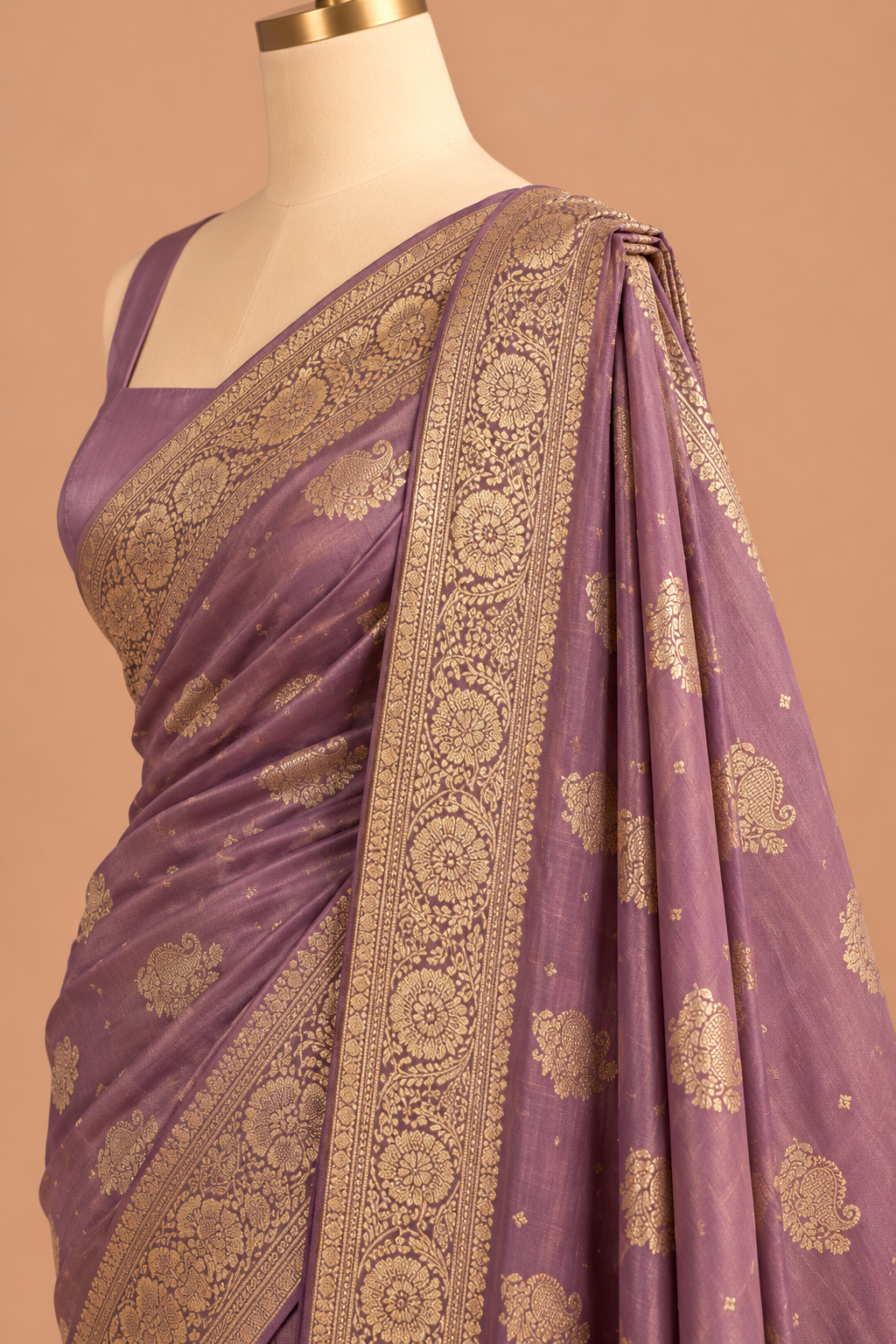 Amethyst Rajwadi Zari Saree