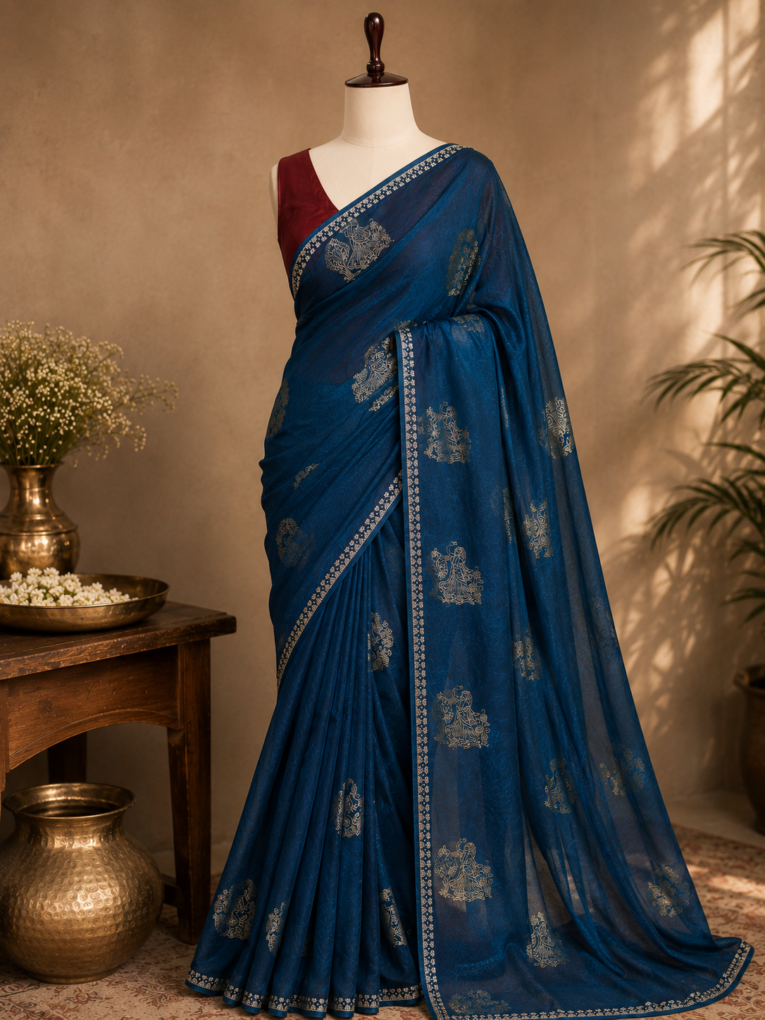 NEELAMÉ — Royal Blue Heritage Saree
