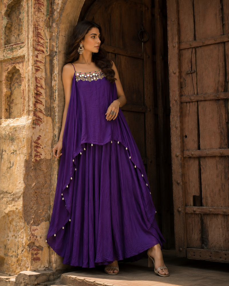 Royal Amethyst Drape Dress