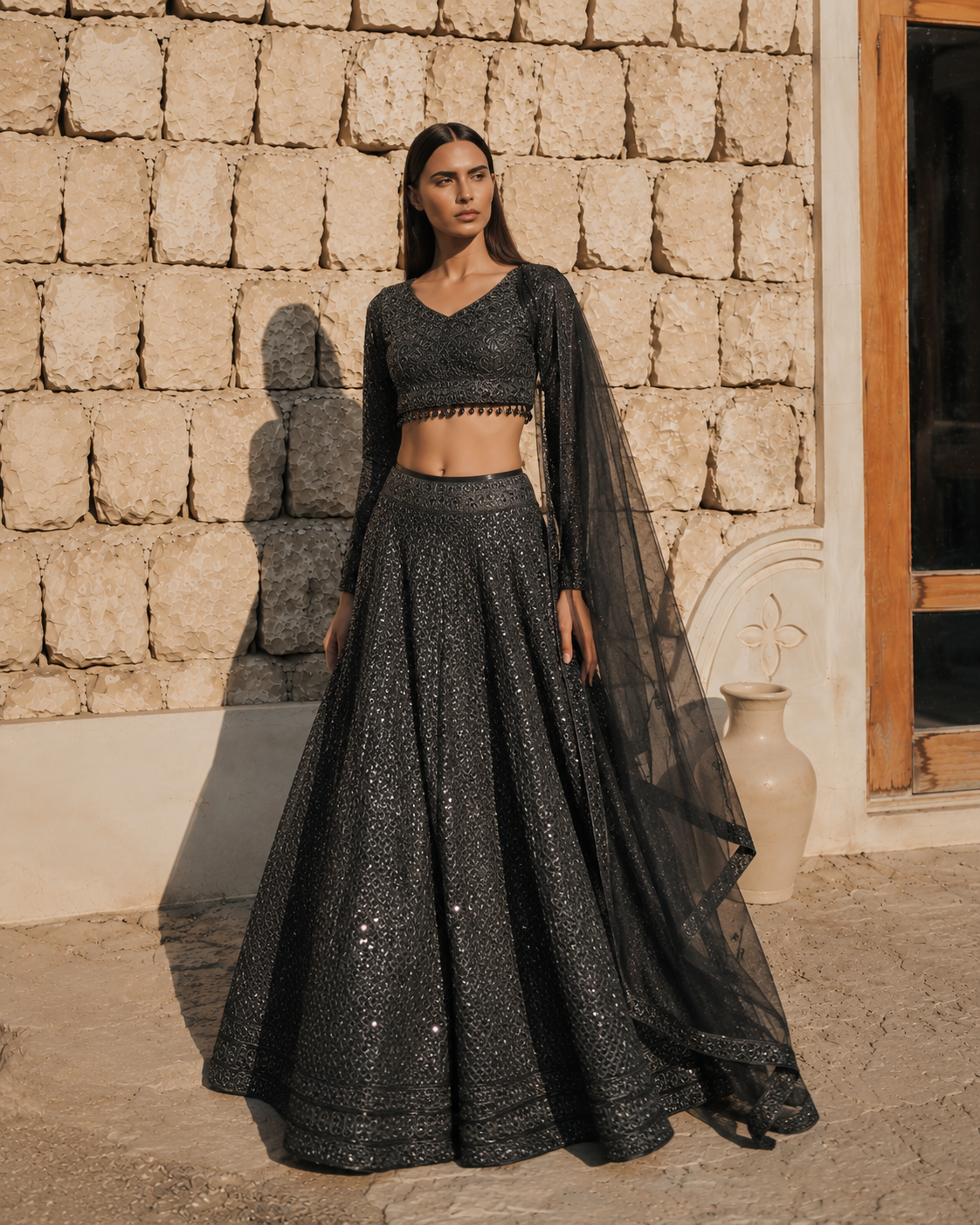 Noir Eclipse Lehenga