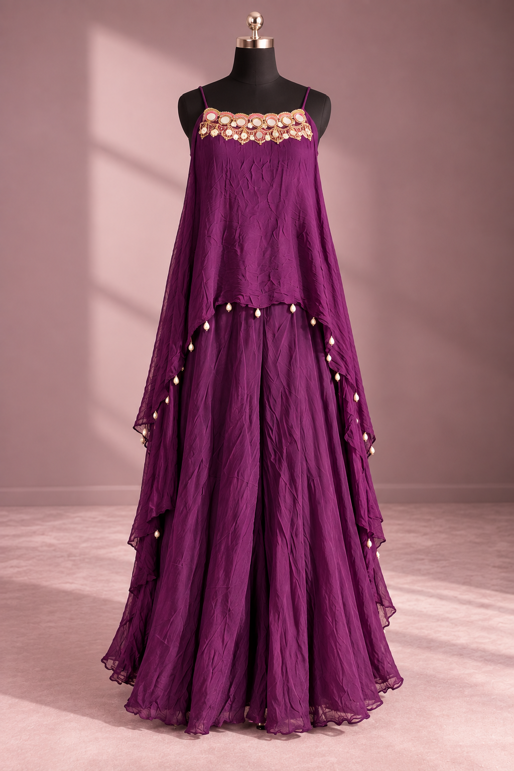 Royal Amethyst Drape Dress