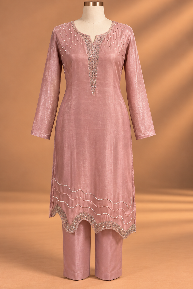 Rose Quartz Embellished Kurta Set