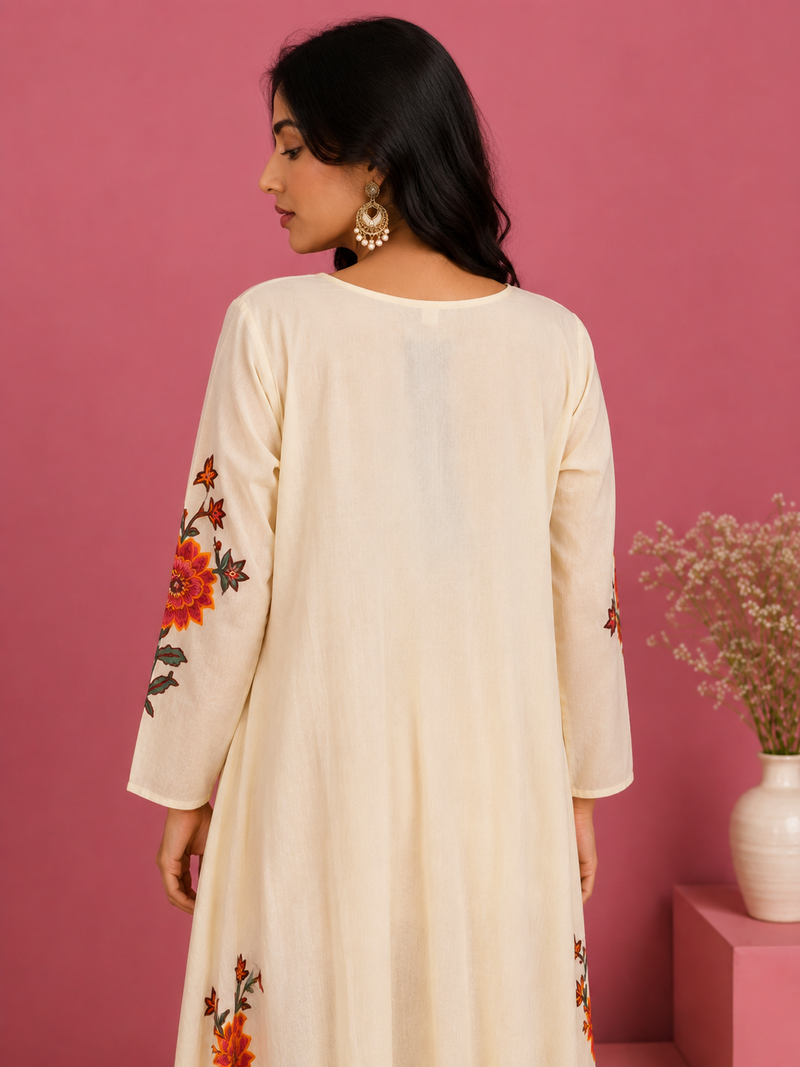 FLEURÉ IVORY — Botanical Embroidered Suit