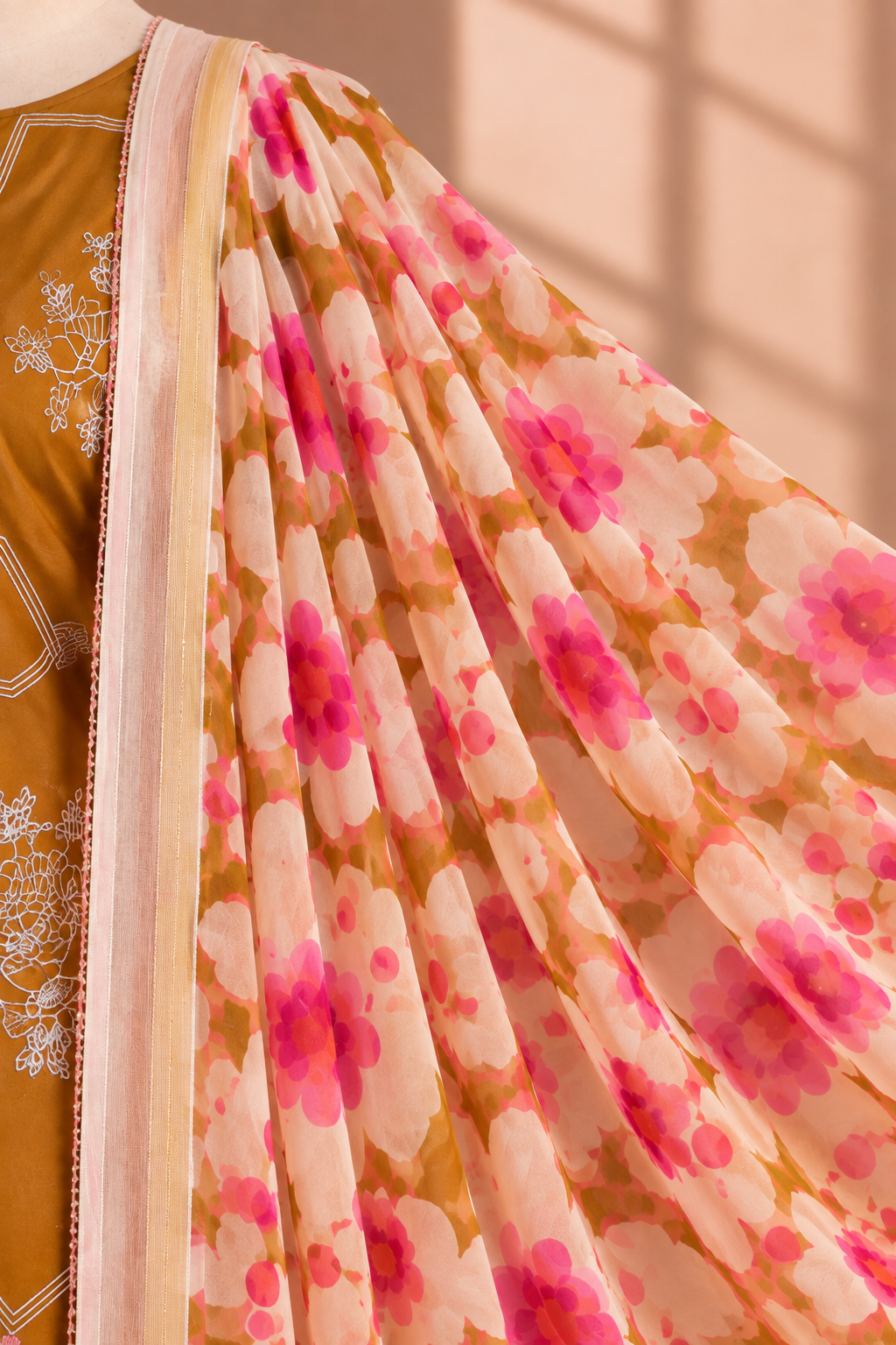 Sunehri Gulistan Mustard Floral Set