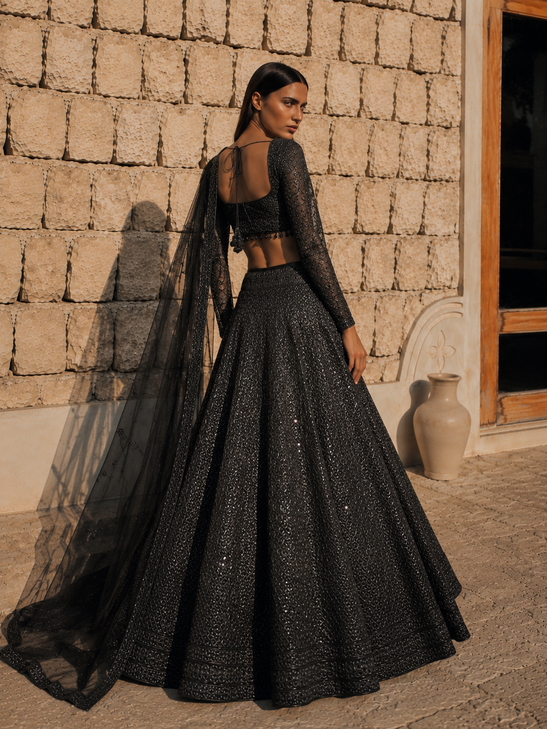 Noir Eclipse Lehenga