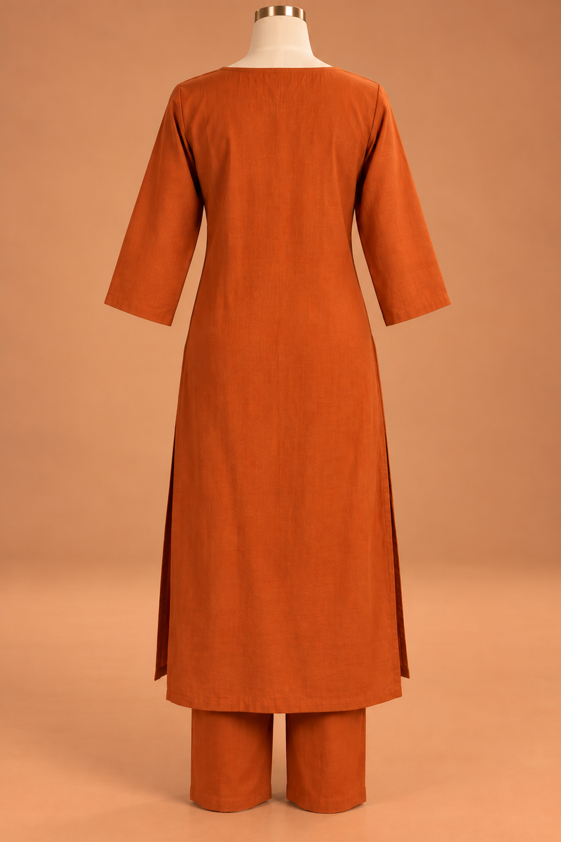 Terracotta Blossom Kurta Set