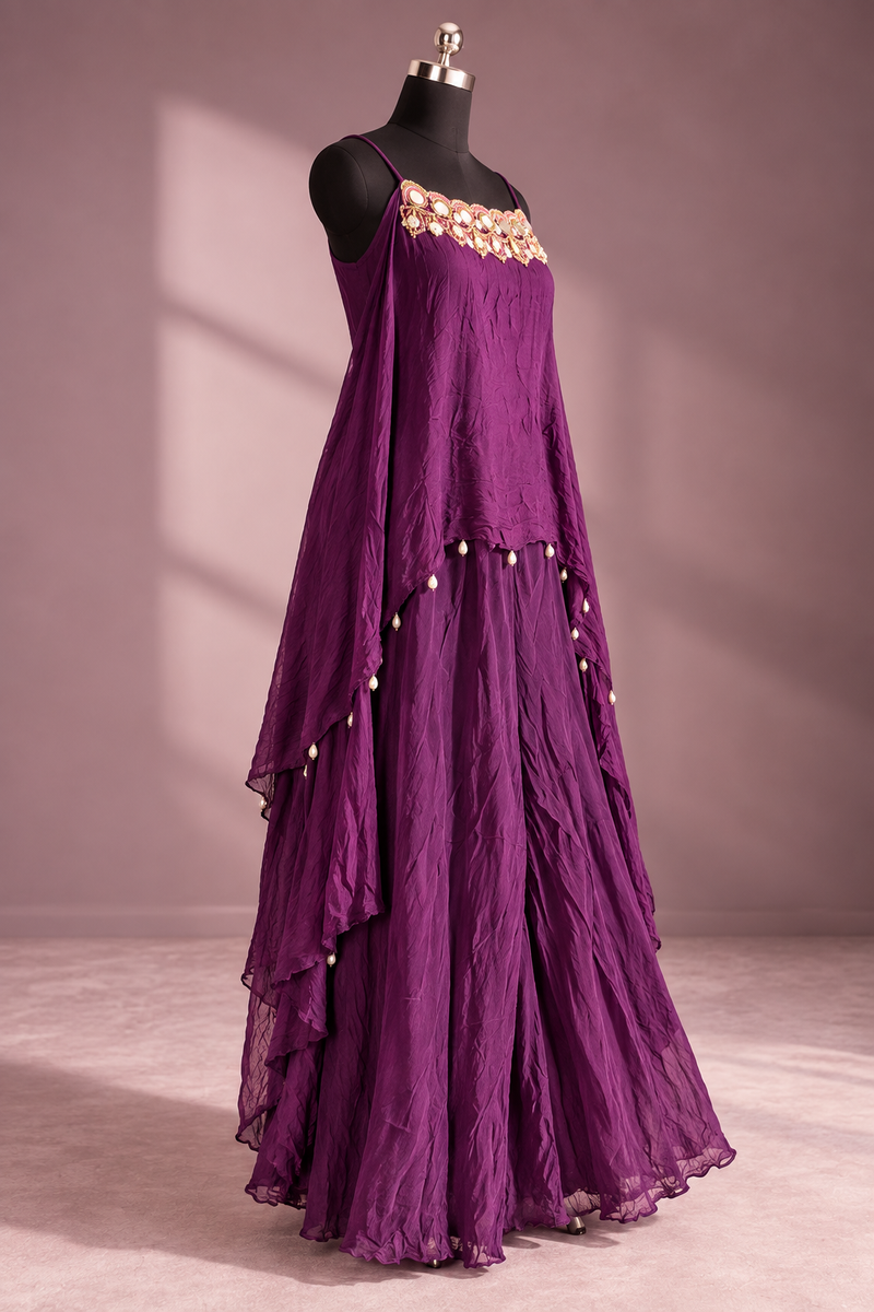 Royal Amethyst Drape Dress