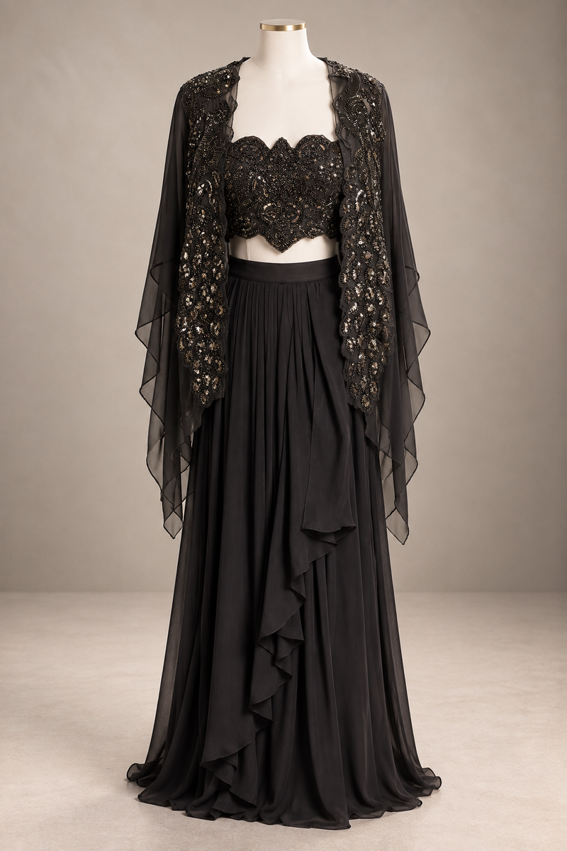 Noir Celeste Cape Set