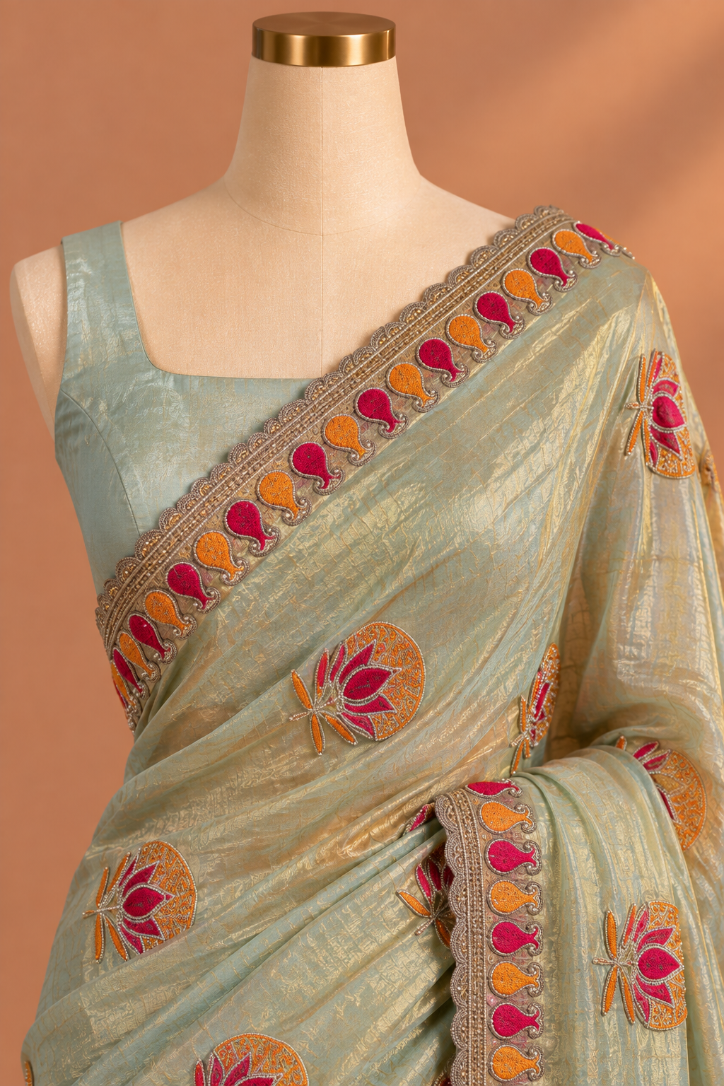 Meenakshi Aqua Saree