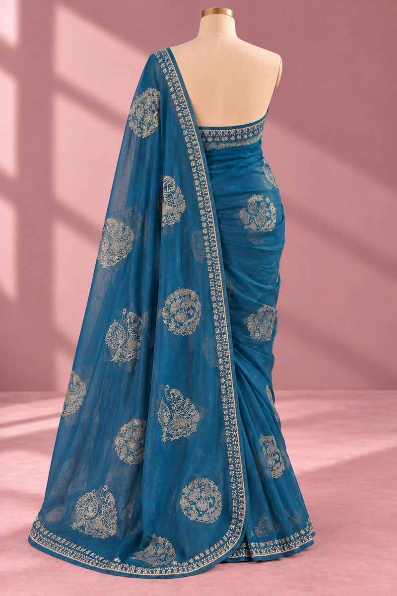 NEELAMÉ — Royal Blue Heritage Saree