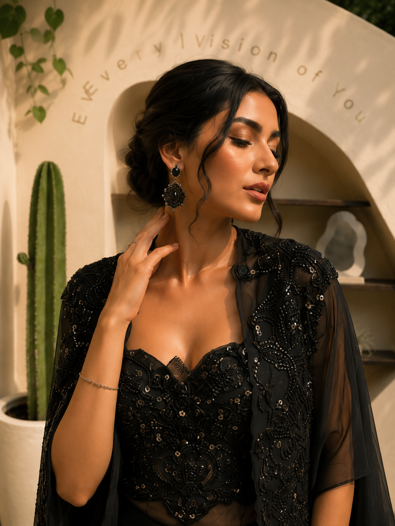 Noir Celeste Cape Set