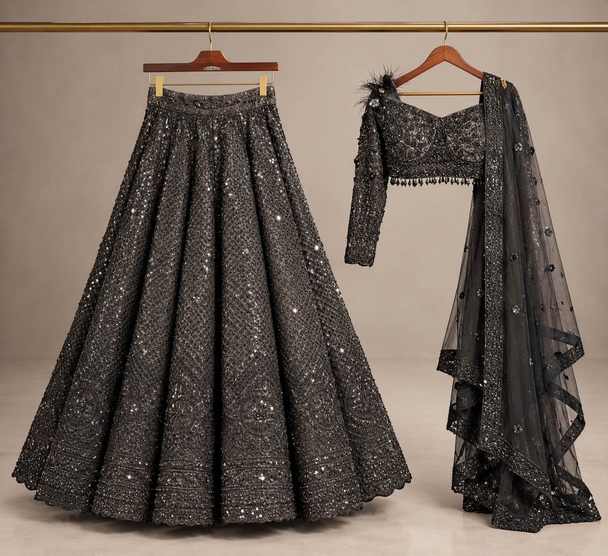 Noir Eclipse Lehenga