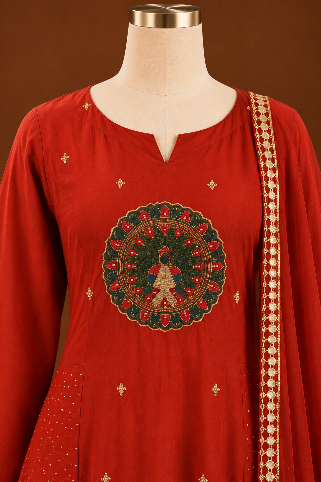 Rangrez Peacock Embroidered Kurta Set