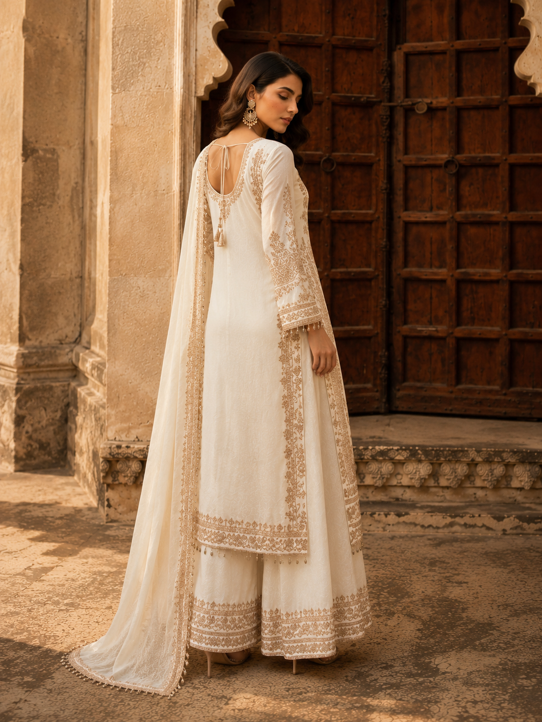 Sheesh Mahal Ivory Suit Set