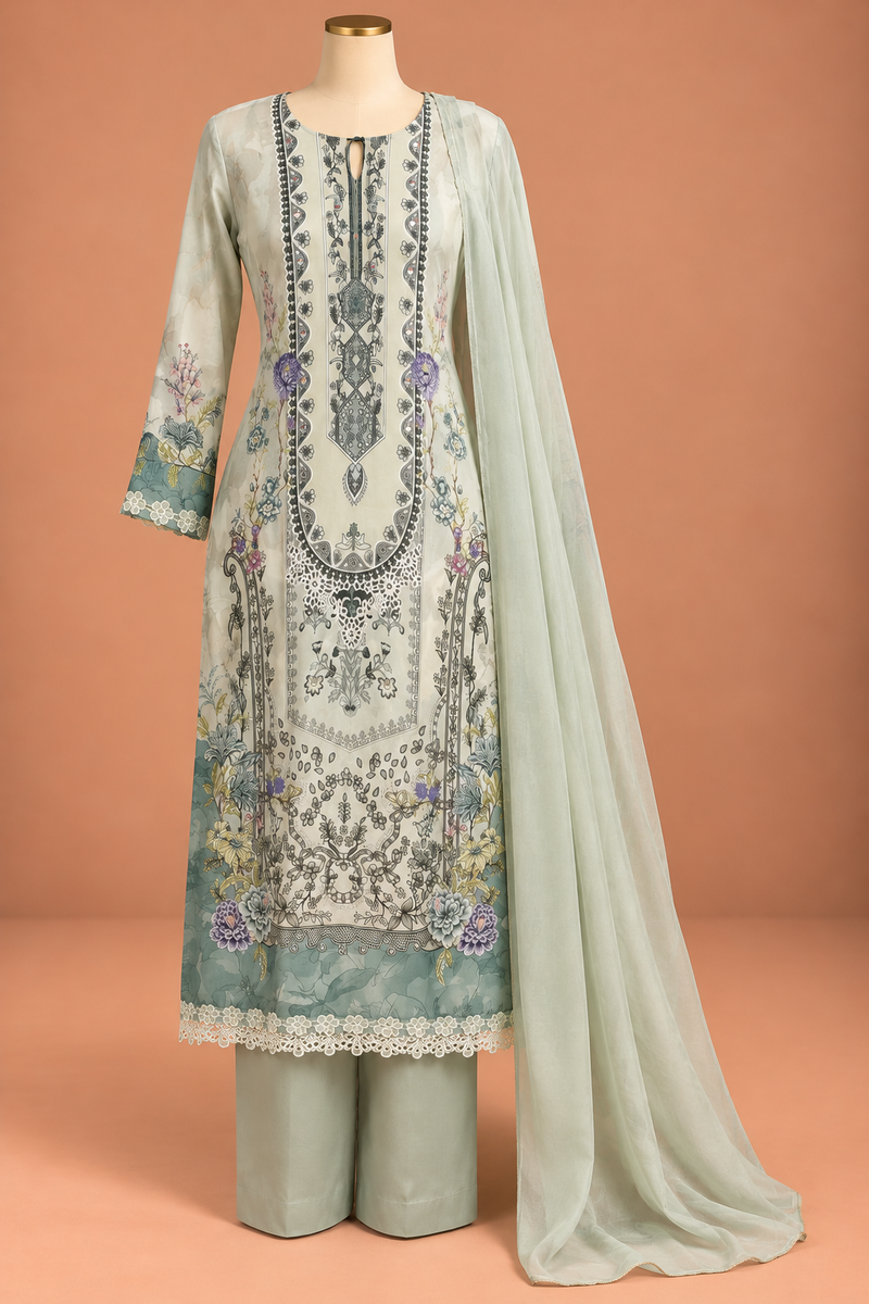 Ivory Botanical Elegance Suit Set