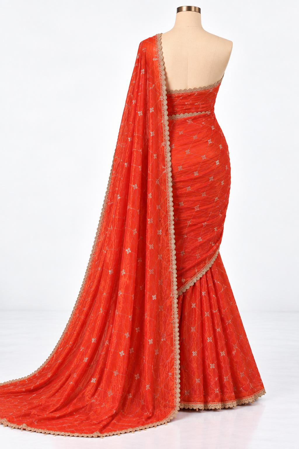 Kesariya Aangan Heritage Saree