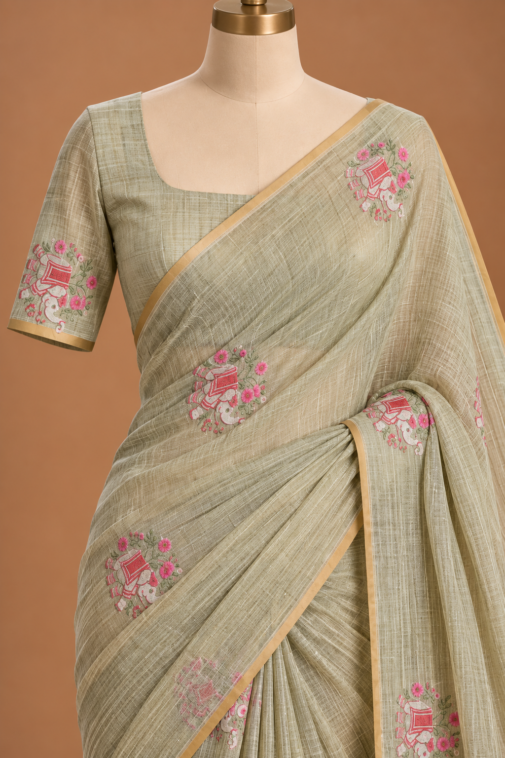 Gulabi Dhaga Saree