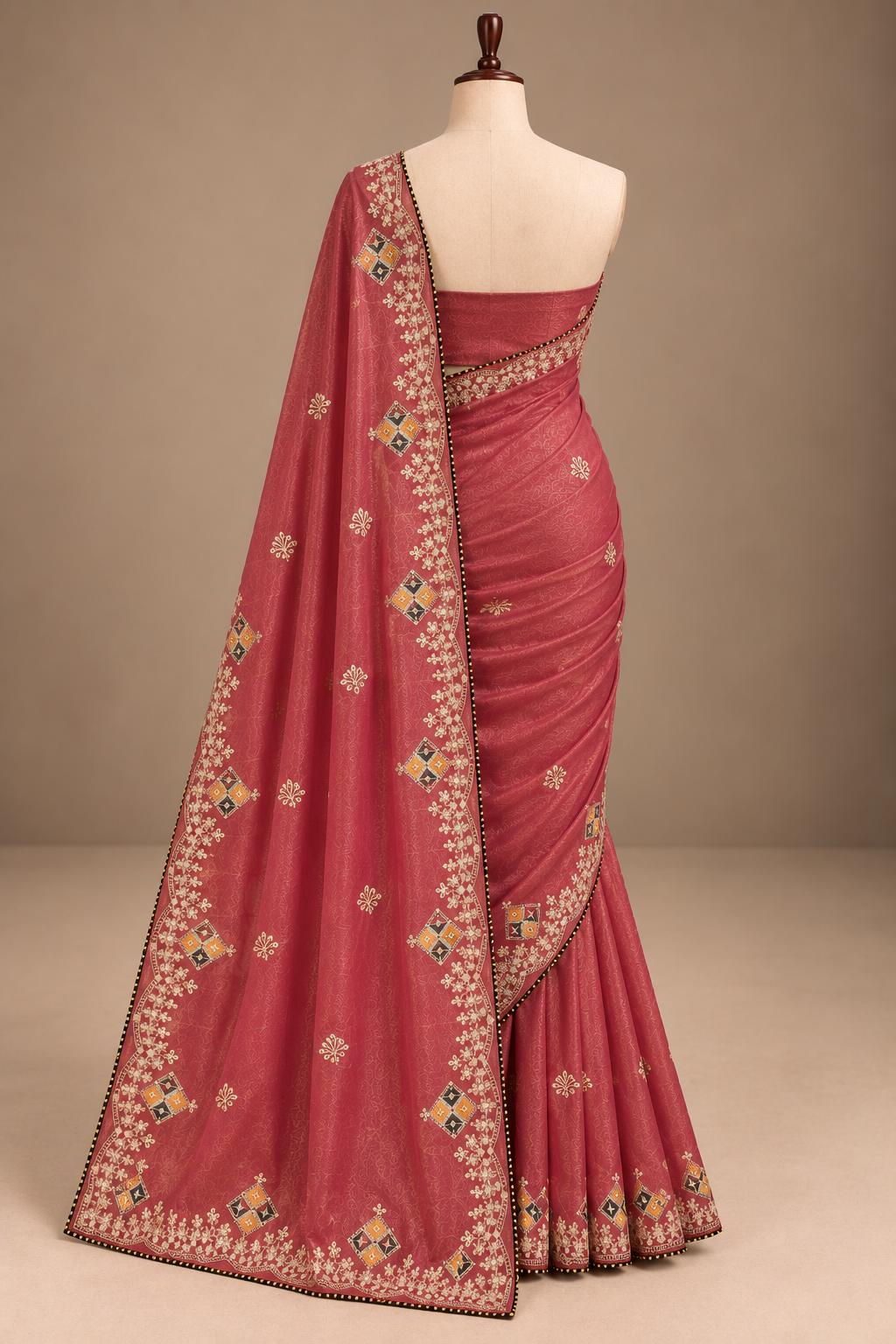 Gulabi Resham Heritage Saree