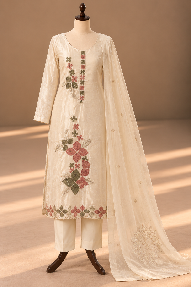 Gulbahar Ivory Floral Suit Set