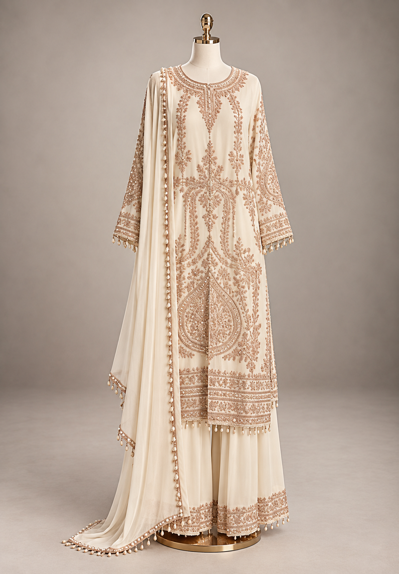 Sheesh Mahal Ivory Suit Set