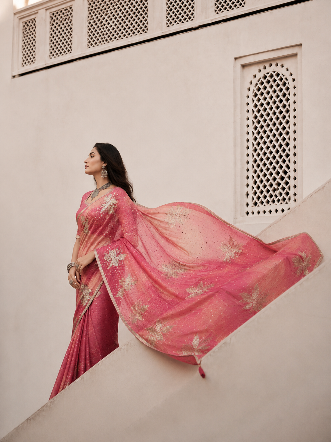 Rosé Meher Saree