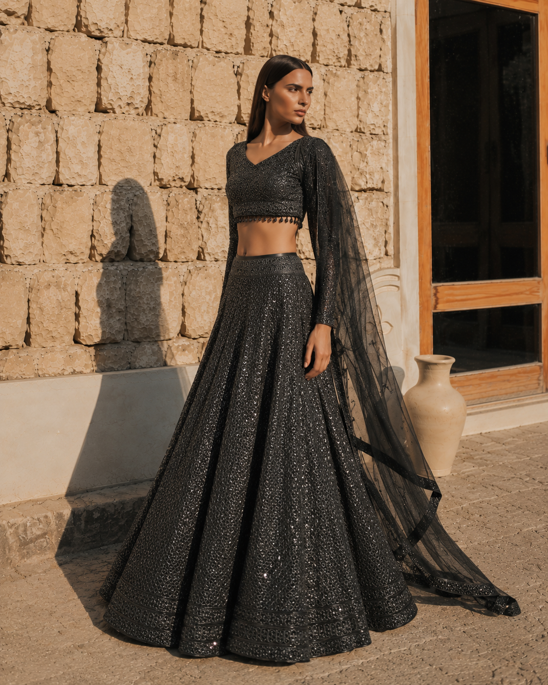 Noir Eclipse Lehenga