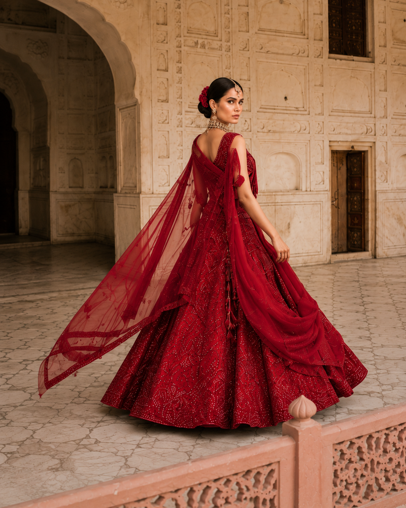 Rani Mehr Unstitched Bridal Lehenga