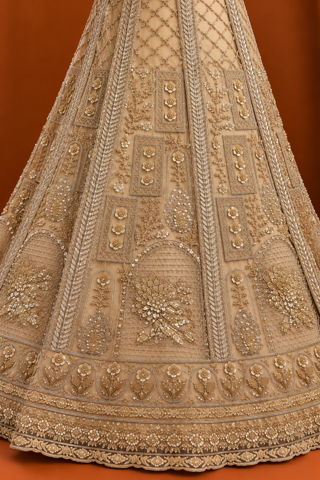 Écru Zari Heritage — Unstitched Lehenga