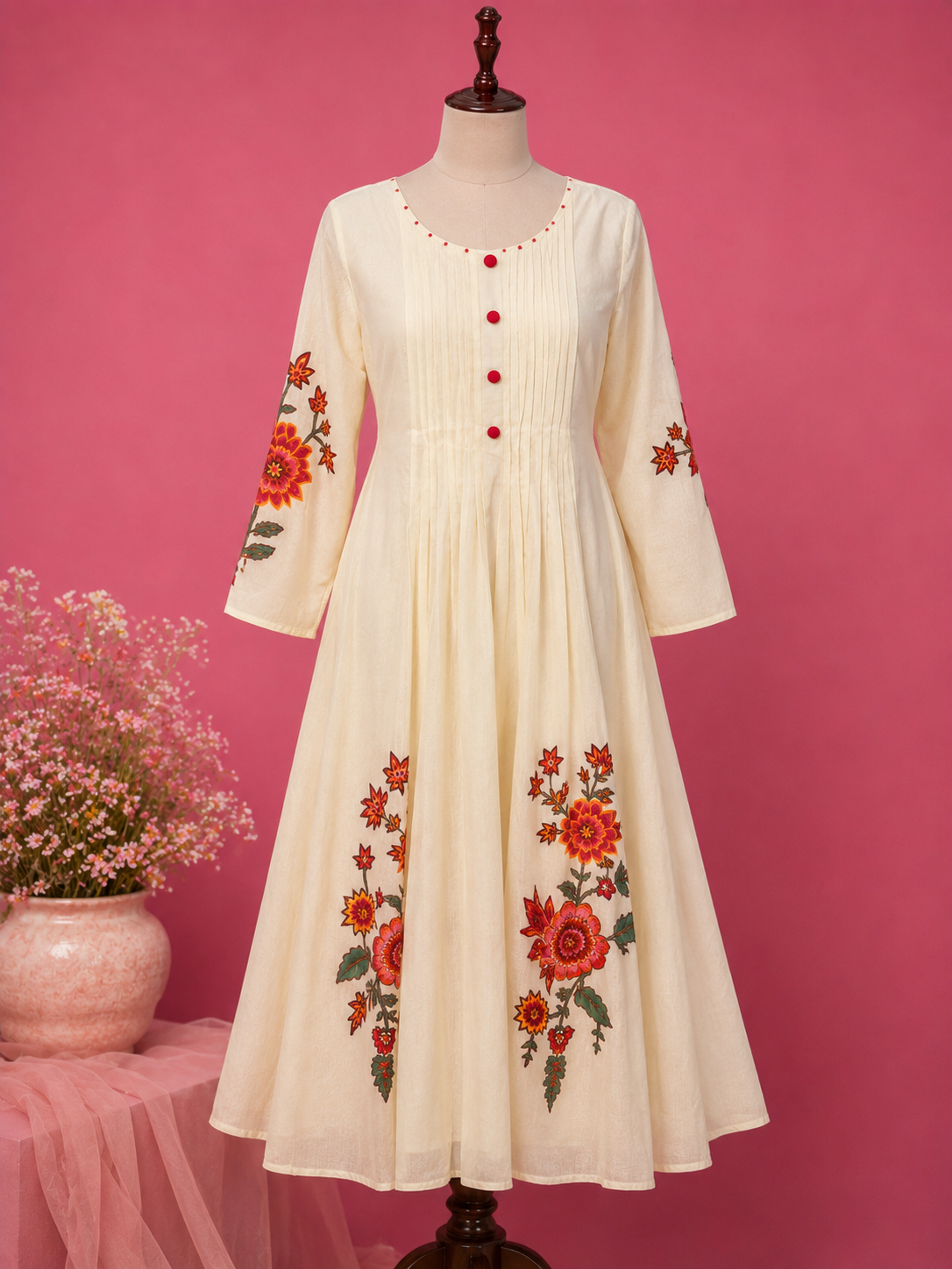 FLEURÉ IVORY — Botanical Embroidered Suit