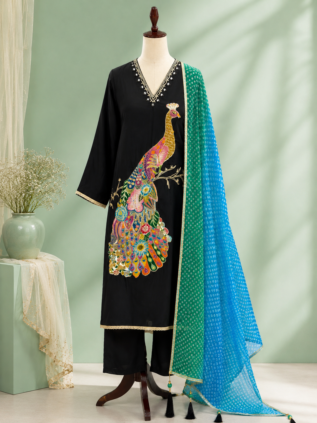 MORÉA — Peacock Noir Co-ord Set