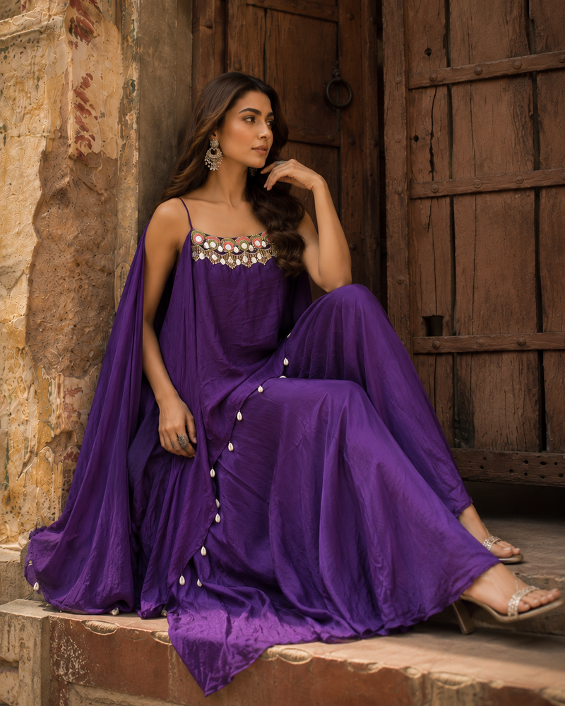 Royal Amethyst Drape Dress