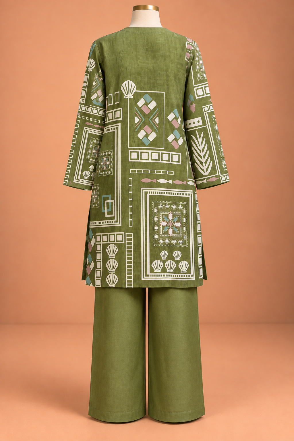 Moss Geometric Print Co-ord Set