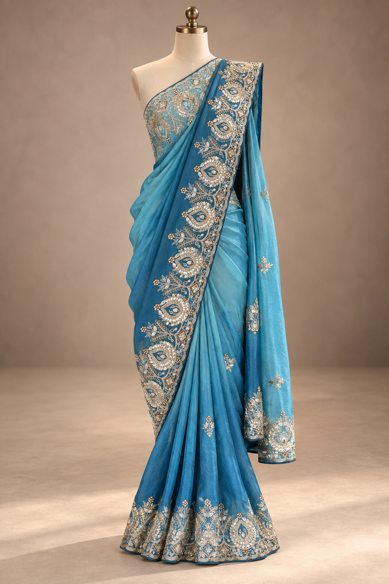 Azure Élan Saree