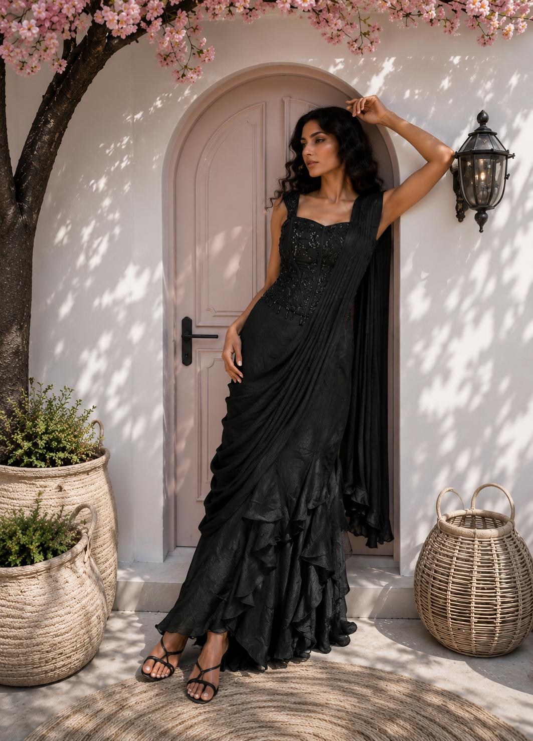 Noir Étoile Drape Sare
