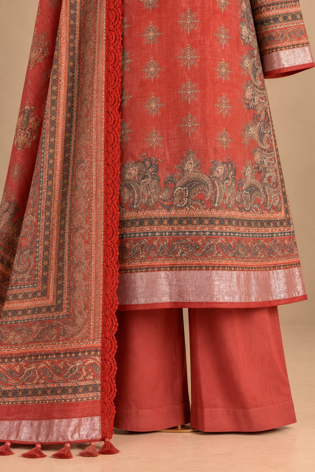 Rangrez Rust — Unstitched Suit