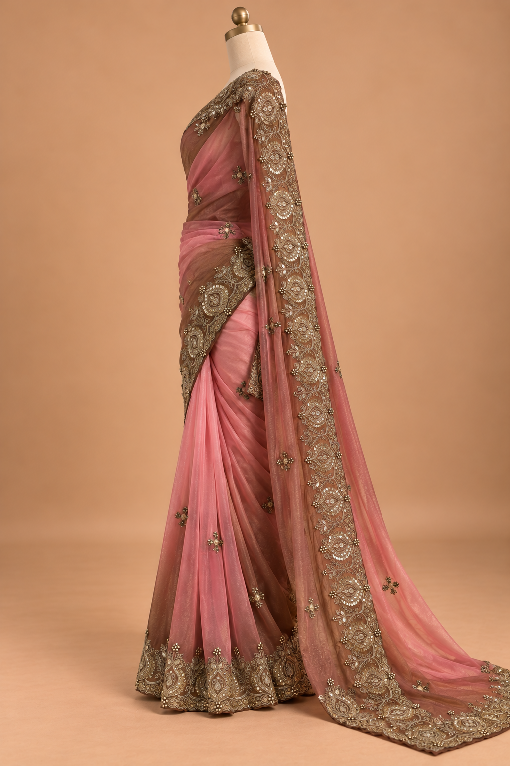 Rosewood Embellished Saree