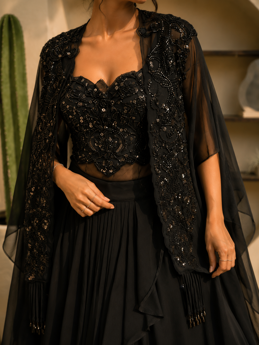 Noir Celeste Cape Set