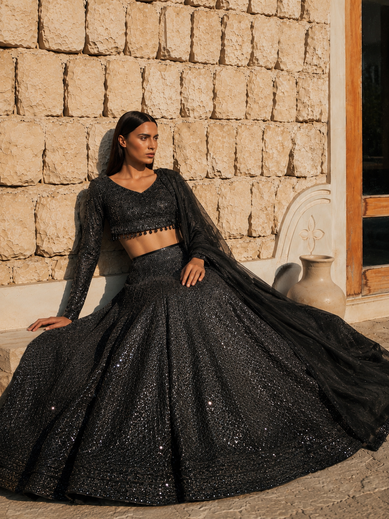 Noir Eclipse Lehenga