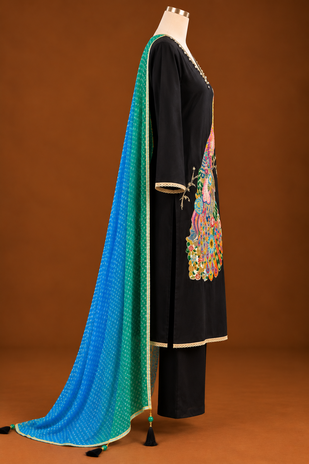 MORÉA — Peacock Noir Co-ord Set