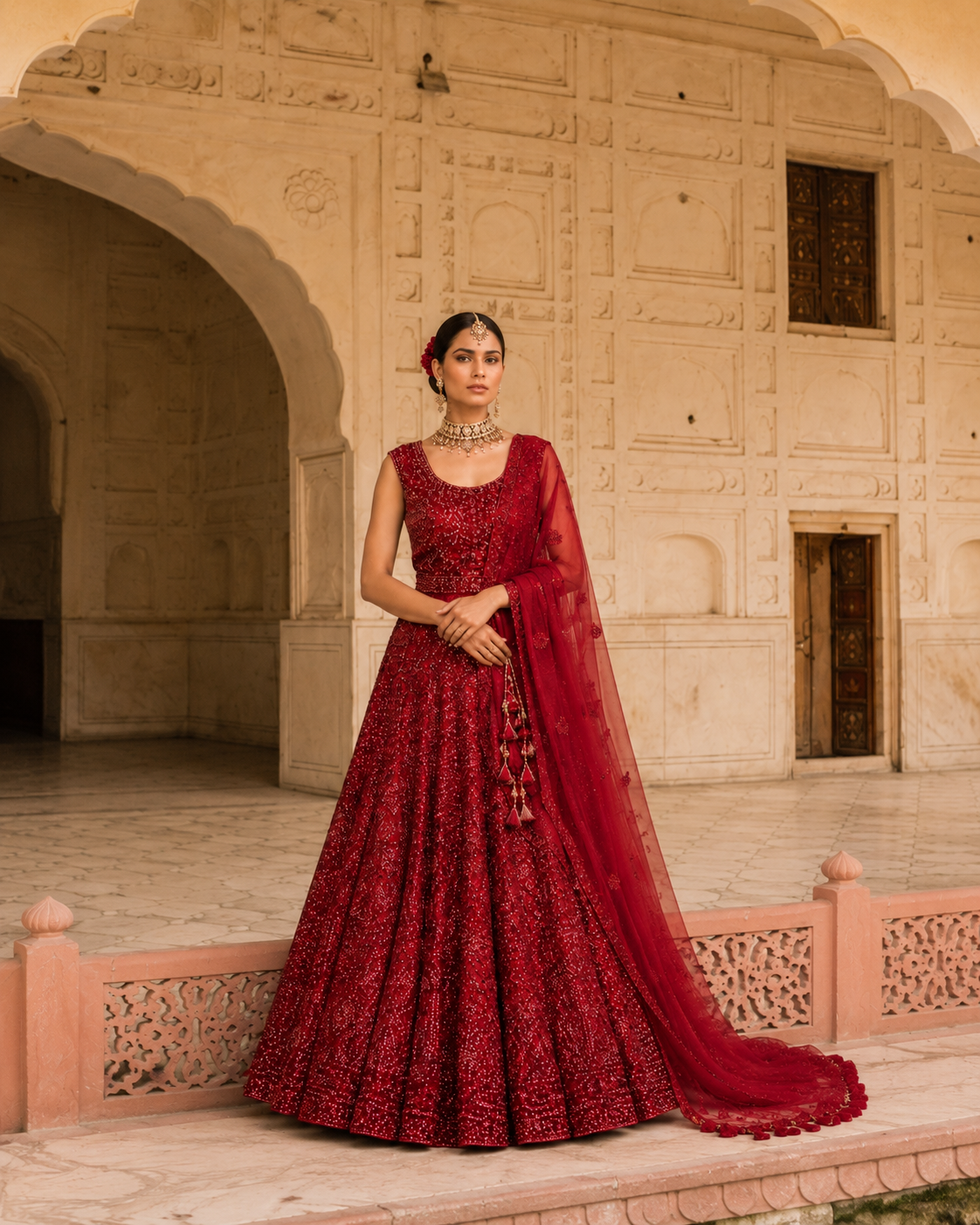 Rani Mehr Unstitched Bridal Lehenga