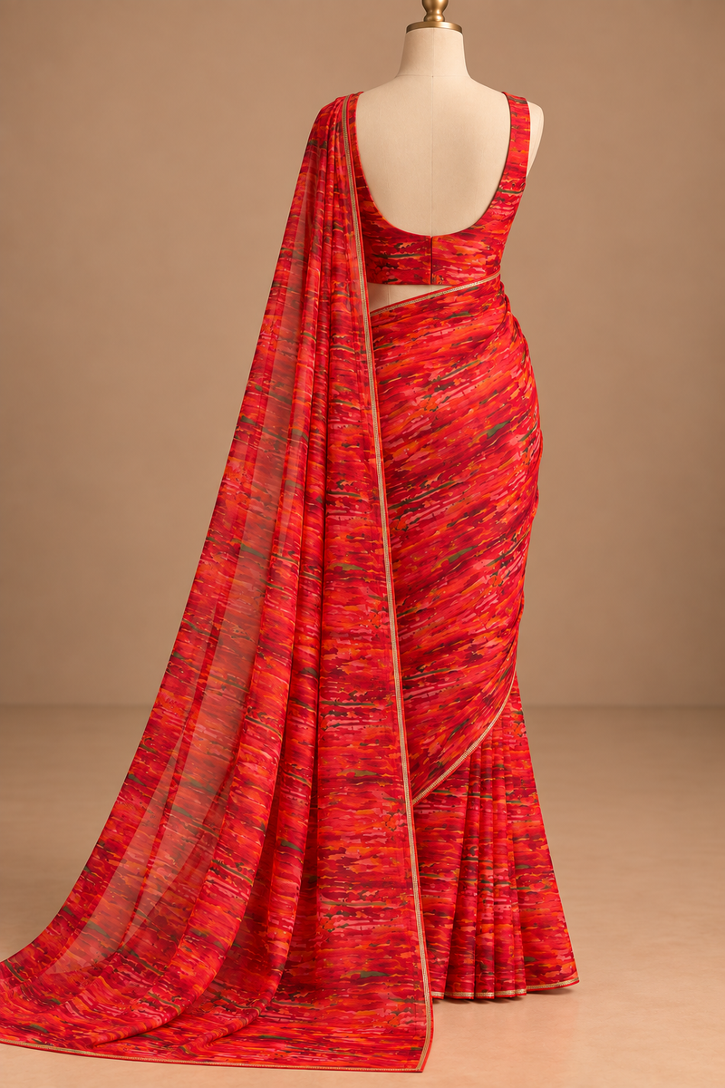 Rangdhara Red Saree