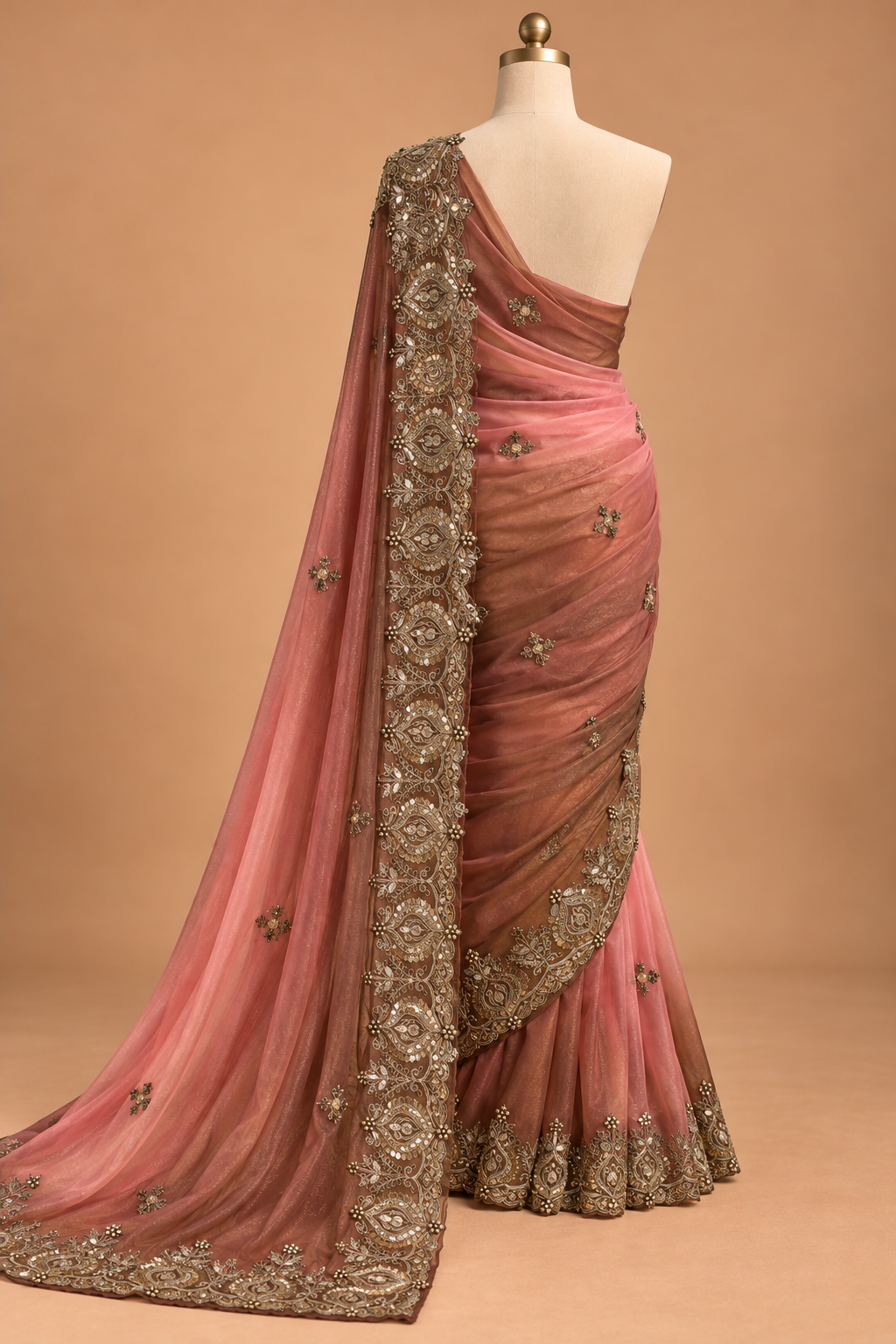 Rosewood Embellished Saree