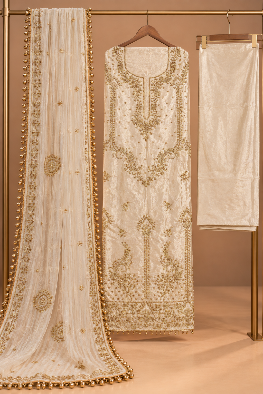 Safed Sunehri — Unstitched Suit