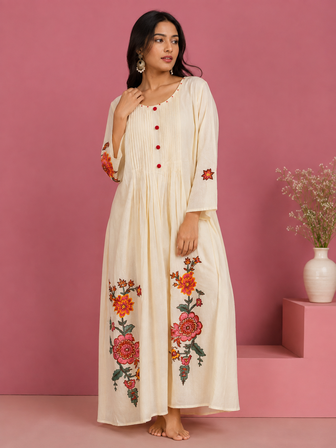 FLEURÉ IVORY — Botanical Embroidered Suit