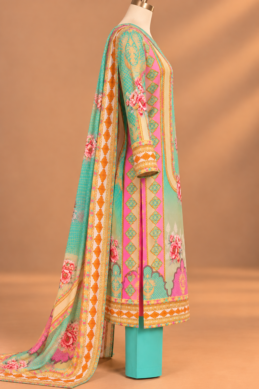 Rangrez Multicolour Floral Suit Set
