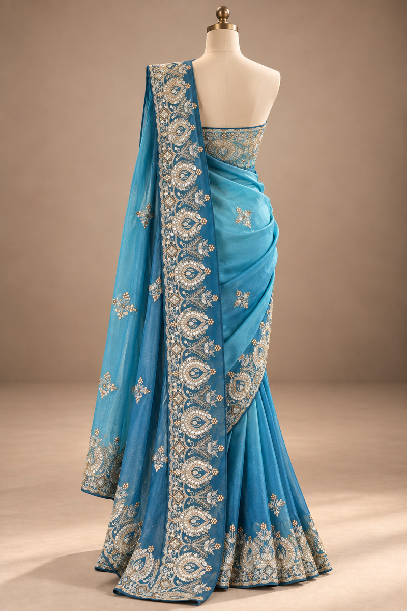 Azure Élan Saree