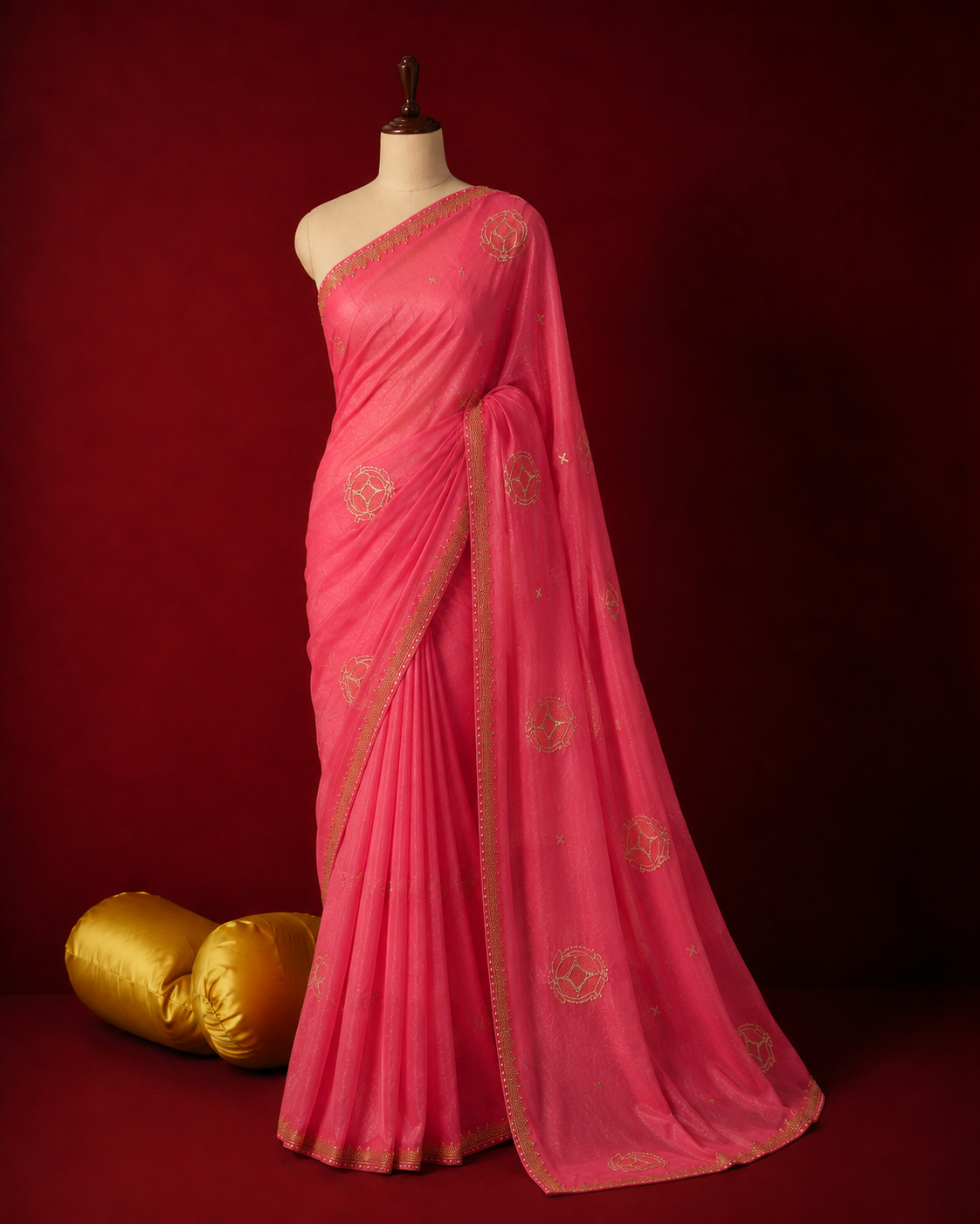ROSÉ NOOR — Pink Embroidered Saree